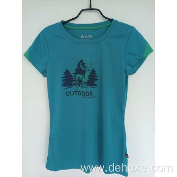 Women's knit print sport T shirt